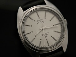 Men&#39;s HMT white dial serviced 1970&#39;s Sartaj Para shock 17J military wristwatch - £54.53 GBP