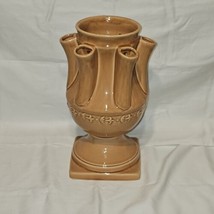 Vintage USA Art Deco Pottery Tulip Vase Pink - $70.13