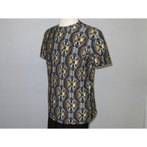 Men Oscar Banks Turkey Party T-Shirt Satin European 1168-07 Black Gold Fancy image 5