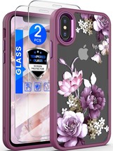 For X Case Xs Case Military Grade Drop Tested Hard Back Soft Edge Slim Flower Wo - £18.57 GBP