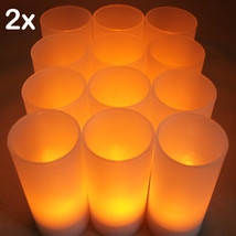 US SHIPPER ~ 24 flameless electric rechargeable tea light candles with v... - $88.99