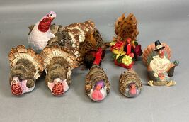 Lot Of 8 Turkey Thanksgiving Autumn Decorations Figurines - $14.85
