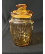 L E Smith Vintage Amber Glass Canister Apothecary Jars with Lid - £9.42 GBP