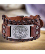 Archangel Michael Sigil Bracelet • Solomon Magick Leather Accessory For Men - $31.66 CAD