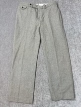 Polo Ralph Lauren Pants Mens 34x30 Gray Wool Silk Herringbone Tweed Pleated - £79.92 GBP