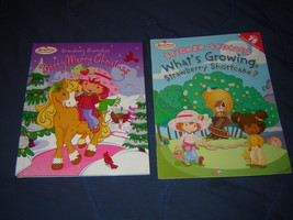 2 New Strawberry Shortcake Books-Christmas/Spring-Stickers  - $187.28 MXN