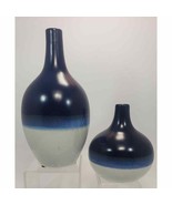 Hand Dipped Blue&amp; White Vases For Decorative Use Only 9-1/2&quot;-5&quot; - $31.13 CAD