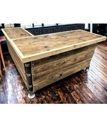 Richmond Corner Desk Office Desk, Custom Made Reclaimed Scaffold Boards Rustic,  - $24,937.86 MXN