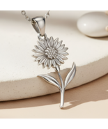 Cornflower Flower Necklace | 925 Sterling Silver Jewelry | Botanical Nature - $43.87