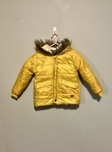7 for All Mankind Gold Puffer w/Sherpa Lined Hood &amp; Faux Fur Trim - Size... - $17.82
