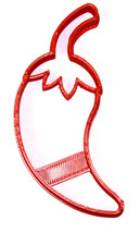 6x Chili Pepper Fondant Cutter Cupcake Topper 1.75 IN USA FD634 - £6.00 GBP