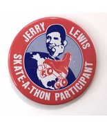 1970’s Jerry Lewis Skate-A-Thon Participant 2.25” Pin Badge Red White &amp; ... - £7.86 GBP