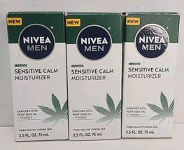 3 Pack NIVEA MEN Sensitive Calm Moisturizer with Hemp Seed Oil &amp; Vitamin... - £20.51 GBP