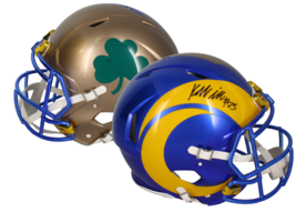 Kyren Williams Autographed Rams / Irish Ripped Authentic Speed Helmet Beckett - £1,794.95 GBP