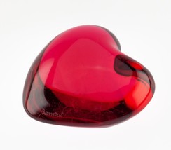 Baccarat Red Puffy Crystal Heart Paperweight 3&quot; - £93.22 GBP