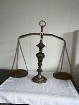 Vintage Brass Scale Weights 19 1/4 Inches Tall - £66.48 GBP