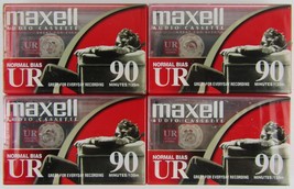 Lot of 4 Sealed Maxell UR 90 Audio Cassette Blank Tapes 90 Minutes - $8.66