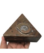 552 Grams Triangular Shape Fossil Ammonite Brown Jewelry Box from Morocc... - £20.96 GBP