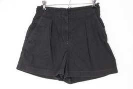 Aritzia Wilfred Free 6 Black Tansy High Waist Pleated Cotton Blend Shorts 71281 - £20.46 GBP