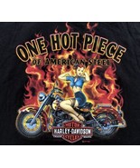 Harley Davidson One Hot Piece Mens Hanes Graphic T Shirt Black Crew Neck... - $25.99