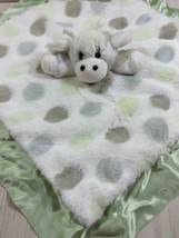 Little Giraffe white gray green dots giraffe lovey baby security blanket satin - $49.49