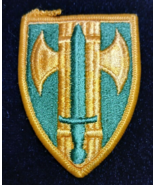 Vintage Military Green Gold Double Axes Patch  - $9.92
