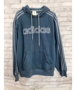 Adidas Men Hoodie Sweatshirt Sz M Navy Blue Pullover Logo 3 Stripes 07/08 - $323.48 MXN