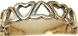 sz 2 1/2 Woman Vintage Adjustable Toe Ring Sterling Silver Hearts Patina 1.16g - $39.59