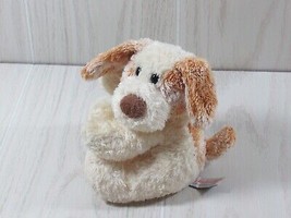 Aurora Puppy Dog Plush cream brown stuffed animal beanbag small mini 5" sitting - $13.50