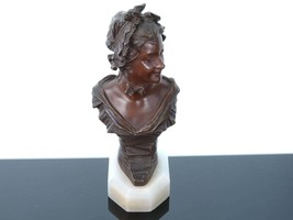 Georges Van der Straeten(1856-1928) French High quality Dimiuative Bronze Bust o - £518.76 GBP