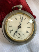 Antique Waterbury Pocket Watch Roman Numerals Timepiece Silvertone *Repair* - $197.95