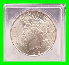 Stunning 1923 Peace Dollar Silver $1 Gem Brilliant UNC Graded MS65 Bright White  - £155.74 GBP