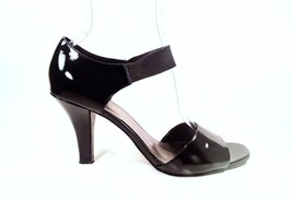 Women Size 11 High Heel Black Sandal Apostrophe Patent Leather Open Toe Kinky - £30.10 GBP