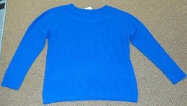 Womens Sweater Croft &amp; Barrow Blue Knit Long Sleeve Boat Neck Top-size XL - £13.00 GBP