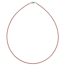 Stylish 1mm Red Jewelry Wire w/ Sterling Silver Clasp Necklace - 18 - £7.88 GBP