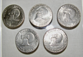 1976 EISENHOWER (LOT OF 5) BICENTENNIAL DOLLARS, $1 CLAD, TYPE 1 - UNCIR... - $11.88
