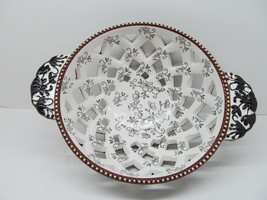 Temp-Tations  presentable ovenware Floral Lace  pierced bowl 12.5&quot; by Tara - £27.53 GBP