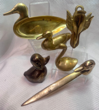 Brass Duck Swan Statue Letter Opener VA Metal Crafters Clip Figurines Tr... - £39.52 GBP