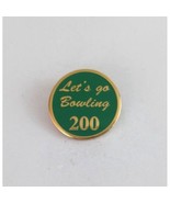 Vintage Let&#39;s Go Bowling 200 Lapel Hat Pin - $8.42