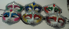 Venetian Oval Gem Mardi Gras Masquerade Mask assortment or choice of 6 colors - £2.65 GBP