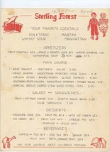 Sterling Forest Gardens Restaurant Menu Tuxedo New York 1970 - £35.47 GBP