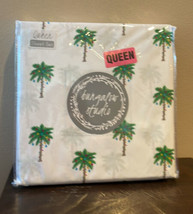 New Bungalow Studio Holiday Queen  Sheet Set Palm Trees Xmas - $44.97