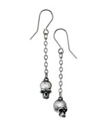 Alchemy Gothic Deadskull Earrings Skull Chain Hook Fine English Pewter P... - £16.94 GBP