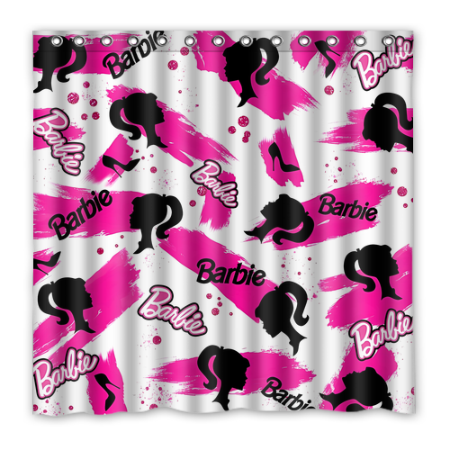New!!! Cute Barbie Custom Waterproof Polyester Shower Curtain 4 Size Item image 13