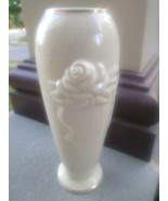 Vintage., Gold trim,  7.5 inch LENOX embossed Roses floral design Vase - £11.84 GBP