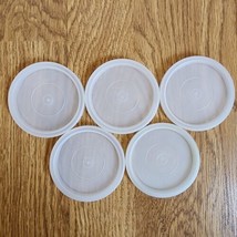 Vintage Tupperware Sheer Replacement Tumbler Lids #296 2.75&quot; Lid Only Lot Of 5 - £7.49 GBP