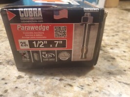 Cobra 1/2 in. x 7 in. Parawedge Anchor, 25 Pack Box - $89.10