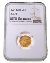 2024 G$5 1/10 Oz. Amerikanischer Gold Eagle Ausgewählten Von NGC As MS70 - $613.85