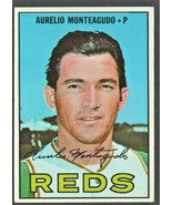 CINCINNATI REDS AURELIO MONTEAGUDO 1967 TOPPS BASEBALL CARD # 453 EX - £1.77 GBP