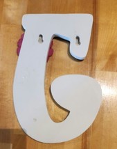 Letter J Monogram Initial Hand Painted Acrylic Wall Hanging - $5.84